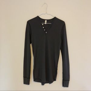 AMERICAN APPAREL | Waffle knit Henley